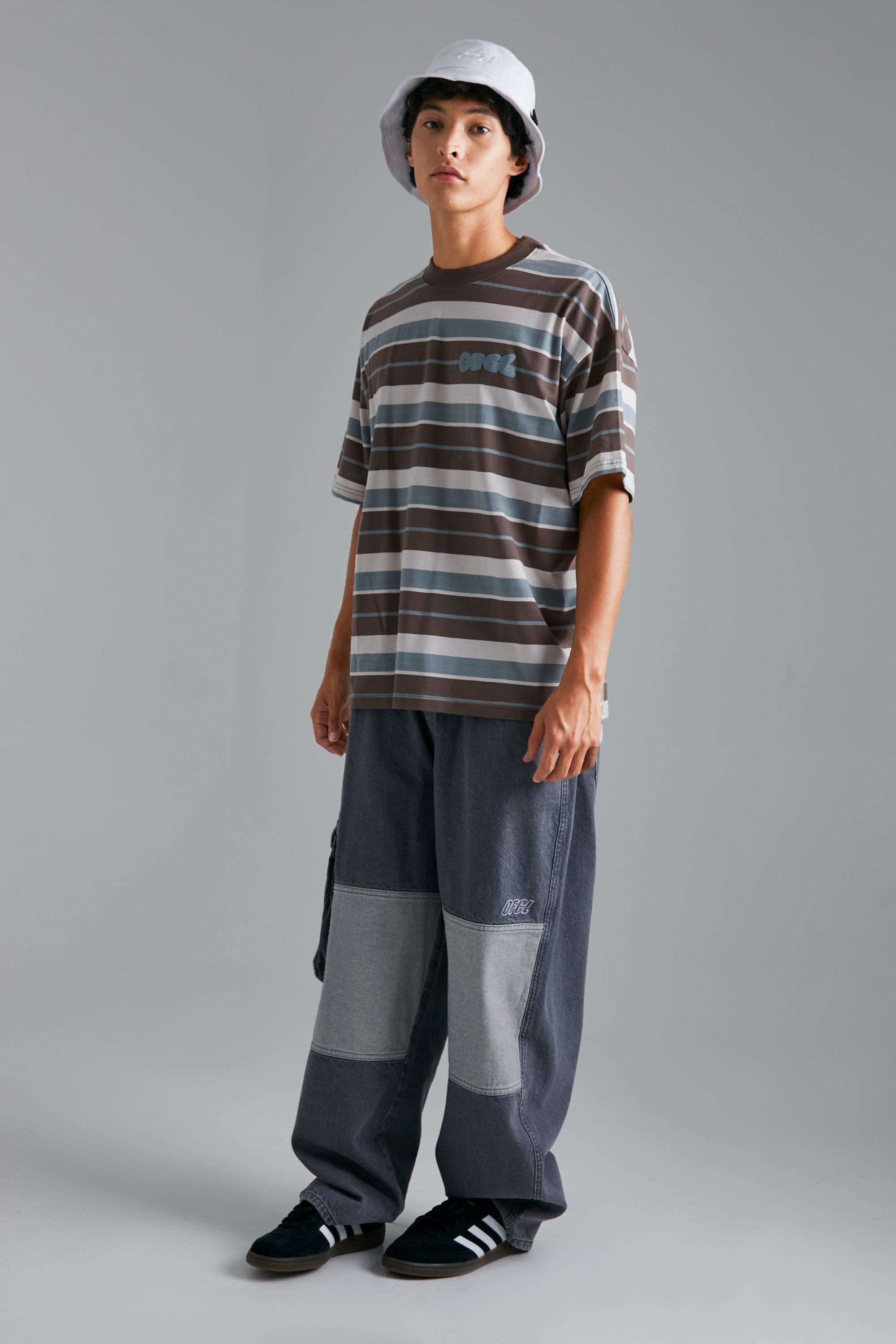 Baggy Fit Skate Cargo Jeans With Buckle Waist boohoo